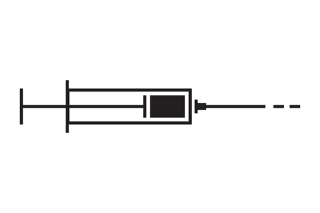 Icono de jeringa Inyección de salud médica Símbolo de droga de vacuna Ilustración de vector de medicina