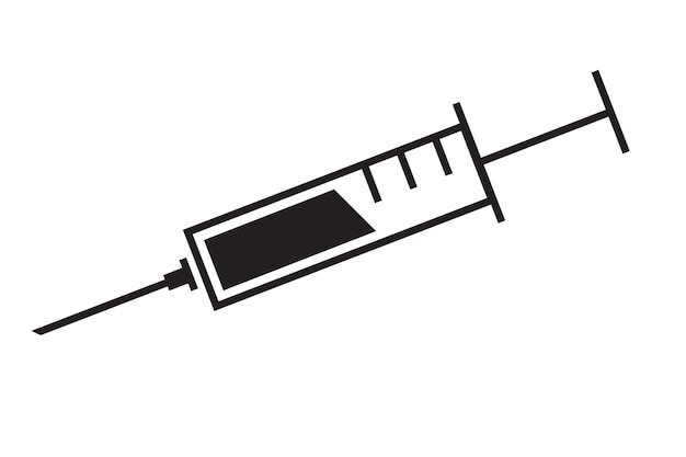 Icono de jeringa Inyección de salud médica Símbolo de droga de vacuna Ilustración de vector de medicina