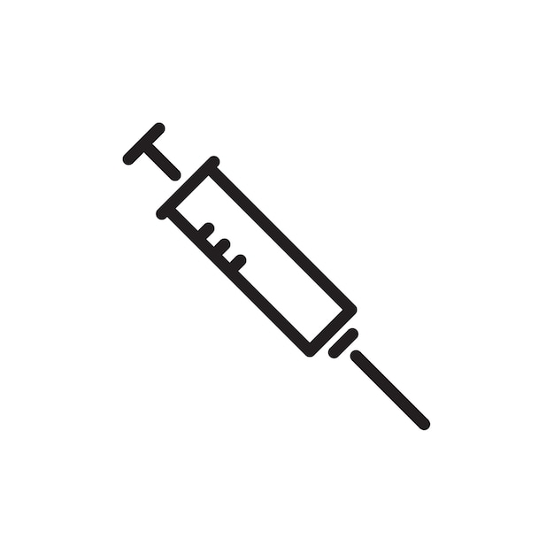Icono de jeringa lineal jeringa médica ilustración sencilla sobre fondo blanco