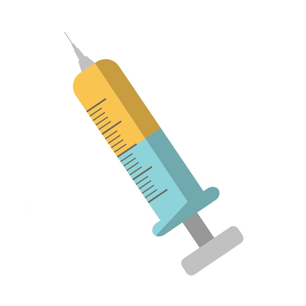 Icono de jeringa médica para inyección sobre un fondo blanco