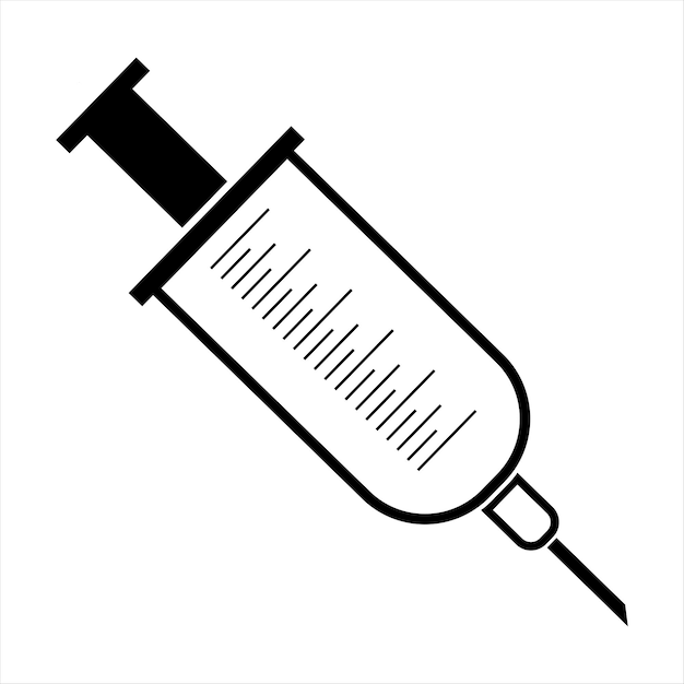 El icono de la jeringa médica simple es una ilustración vectorial