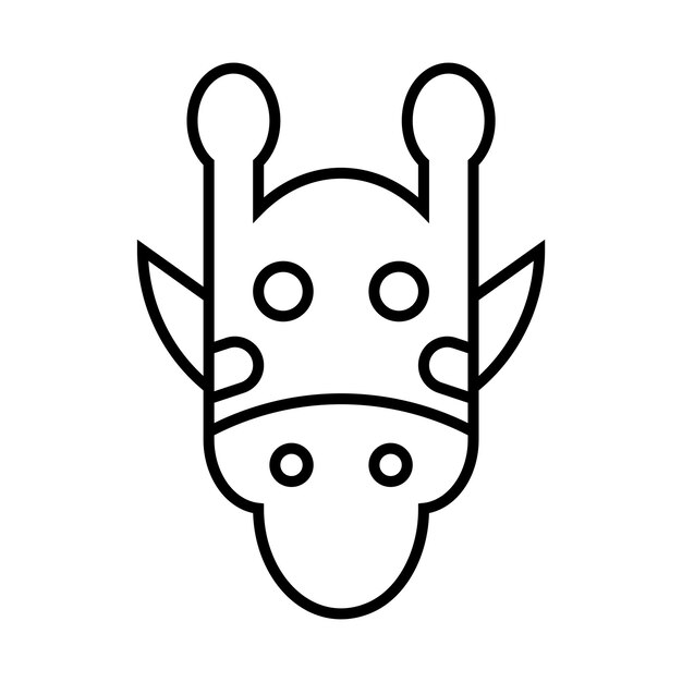 icono de la jirafa símbolo de la señal en estilo de línea