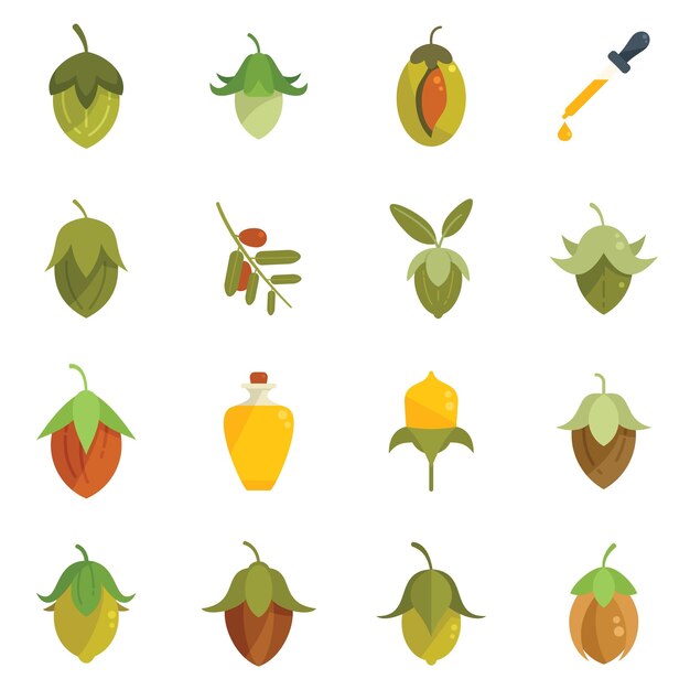 Icono de jojoba vector plano Flor de belleza