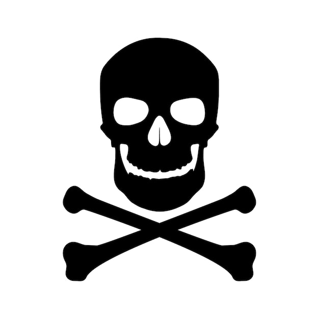 Icono de Jolly Roger Estilo de silueta Icono vectorial
