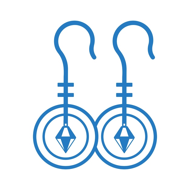 Icono de joyería, moda y lujo Diseño de color azul