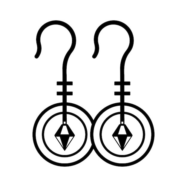 Icono de joyería, moda y lujo Gráficos vectoriales en negro