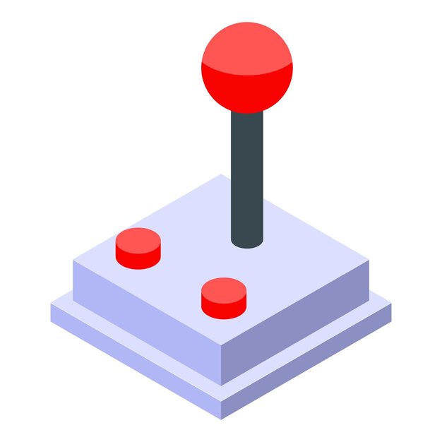 Icono de joystick retro Isométrico del icono de vector de joystick retro para diseño web aislado sobre fondo blanco