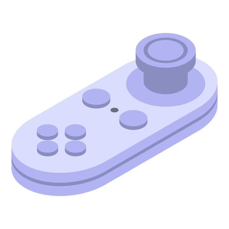 Vector icono de joystick de simulación isométrico del icono de vector de joystick de simulación para diseño web aislado sobre fondo blanco
