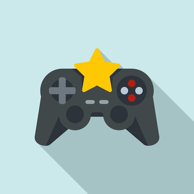 Icono de joystick de videojuego estrella Ilustración plana del icono de vector de joystick de videojuego estrella para diseño web