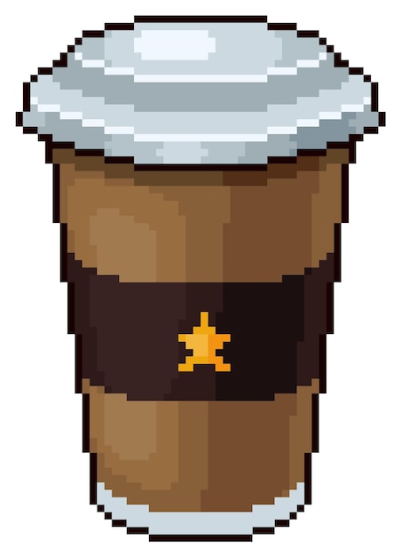 Icono de juego de 8 bits de taza de café de pixel art