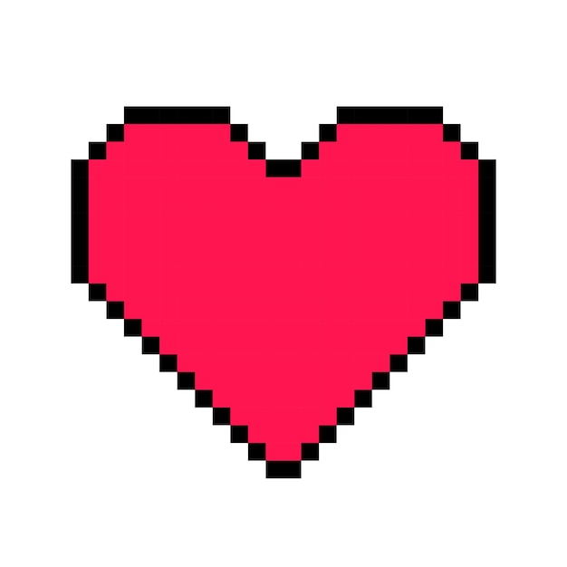 icono de juego de arte de píxeles corazón
