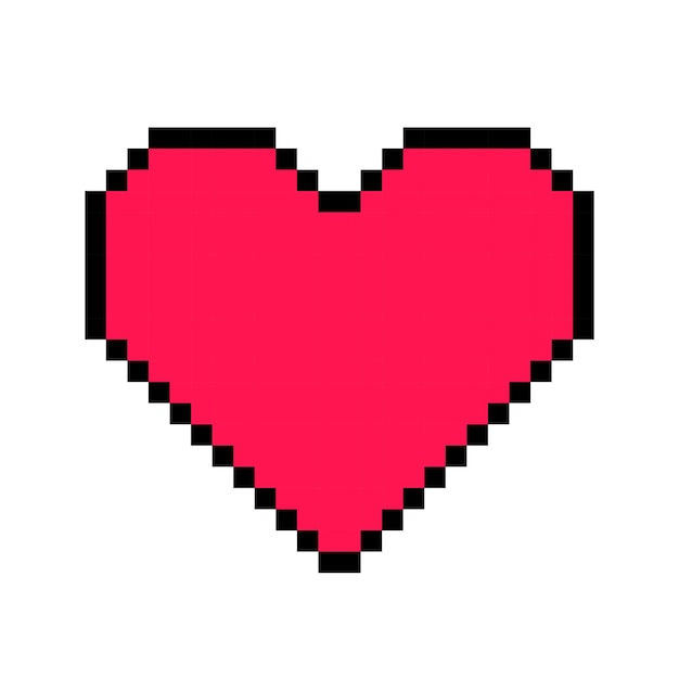 Vector icono de juego de arte de píxeles corazón