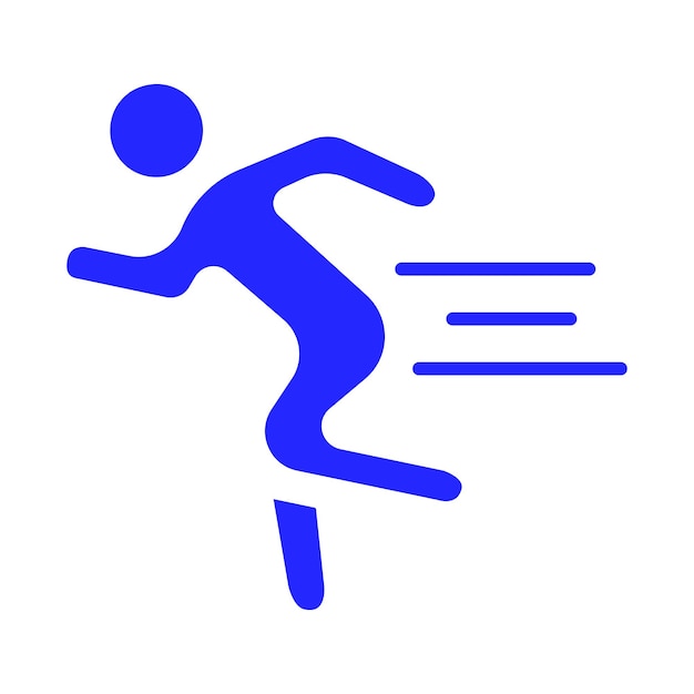 Ícono de juego de correr Persona que corre movimiento rápido ejercicio físico aptitud atleta jogging actividad deportiva salud entrenamiento cardio movimiento dinámico