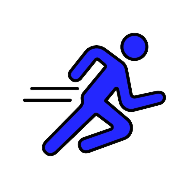 Ícono de juego de correr Persona que corre movimiento rápido ejercicio físico aptitud atleta jogging actividad deportiva salud entrenamiento cardio movimiento dinámico