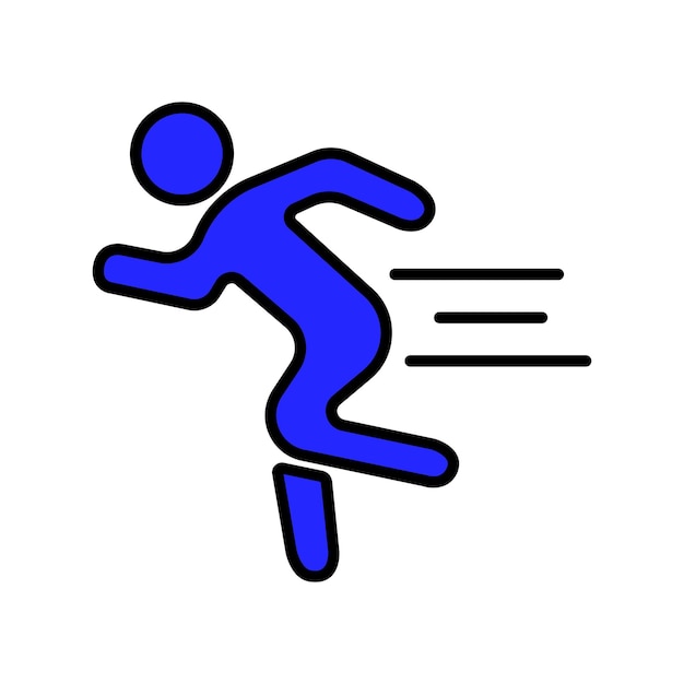 Ícono de juego de correr Persona que corre movimiento rápido ejercicio físico aptitud atleta jogging actividad deportiva salud entrenamiento cardio movimiento dinámico