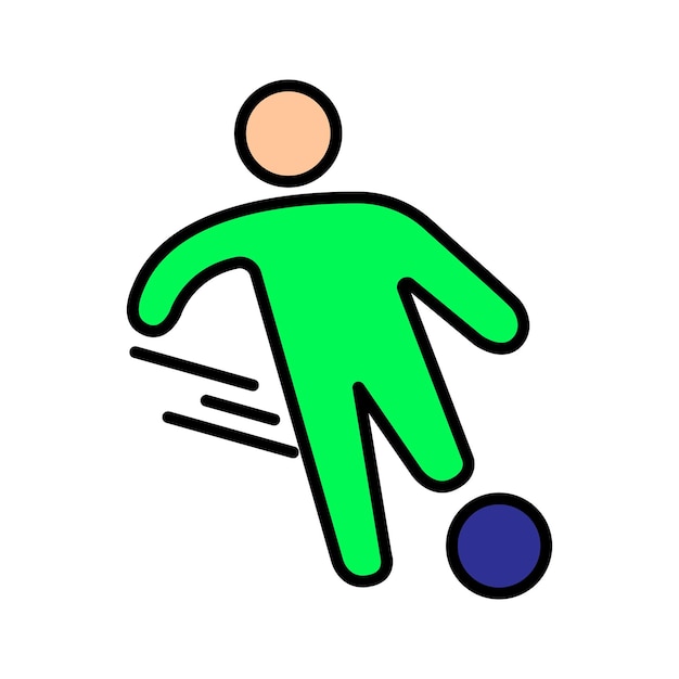 Ícono de juego de fútbol Persona pateando la pelota fútbol actividad deportiva atleta juego ejercicio equipo deporte competición fitness recreación