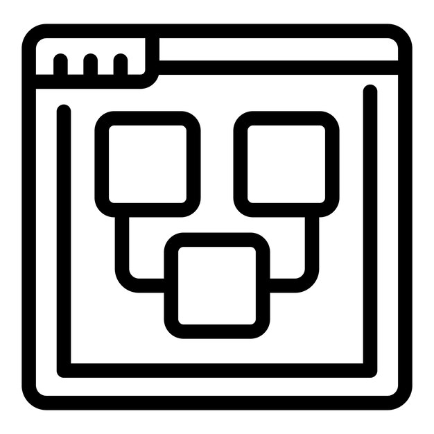 Icono de juego en línea esquema vector Historia de ajedrez Tablero de torneo