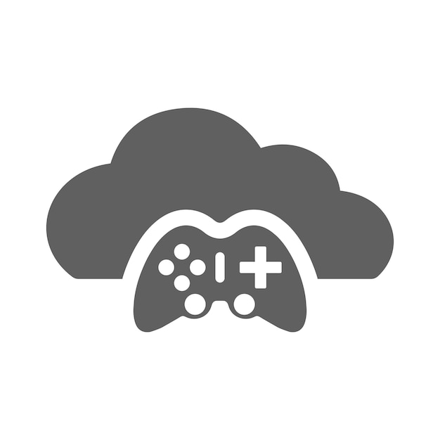 Ícono de juego en la nube Gráficos vectoriales grises