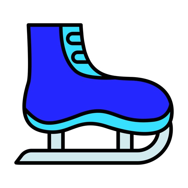 El icono del juego de patinaje sobre hielo La cuchilla metálica de la bota azul Los deportes de invierno La pista de hielo El patinaje artístico El hockey La superficie congelada El deslizamiento
