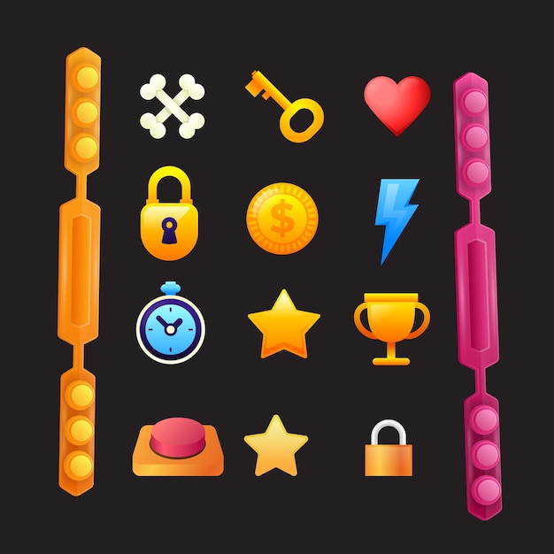 Icono de juego de píxeles Elemento de videojuegos retro botón de interfaz de arcade Consola digital interfaz de 8 bits píxeles