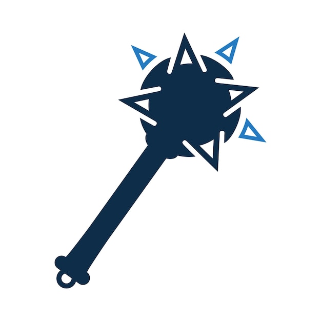 El icono del juego de rol de armas Mace es un vector de color simple.