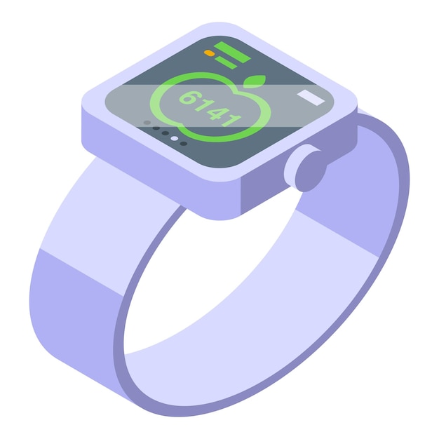 Icono de juego Smartwatch vector isométrico Deporte digital Comida inteligente