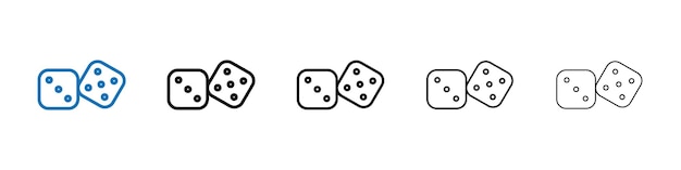 Icono de juegos de dados Logotipo vectorial de esquema para la aplicación web