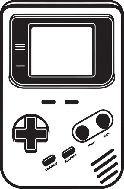Icono de juegos portátiles antiguos Diseño vectorial retro Emblema de consola de juegos clásicos Gráfico retro portátil