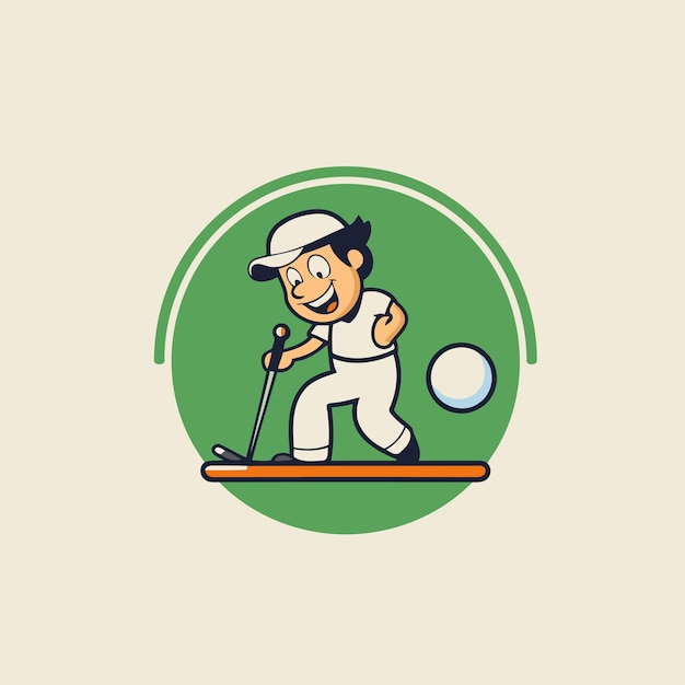 Vector Ícono de jugador de golf ilustración vectorial de un jugador de golf en acción