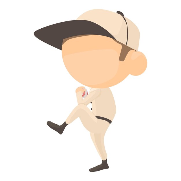 Icono de jugador de lanzamiento Ilustración de dibujos animados del ícono vectorial de jugador de lanzamiento para la web