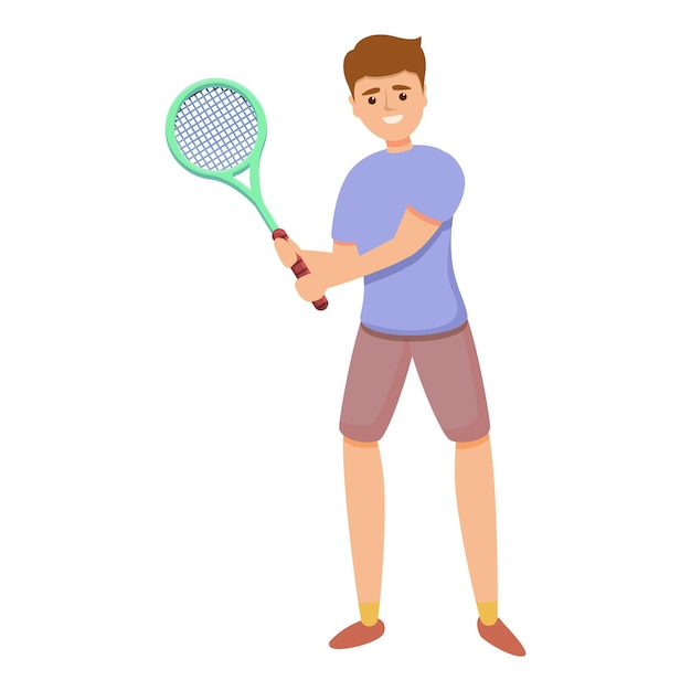 Vector icono de jugador de tenis sonriente icono vectorial de jugador de tennis sonriente para diseño web aislado sobre fondo blanco