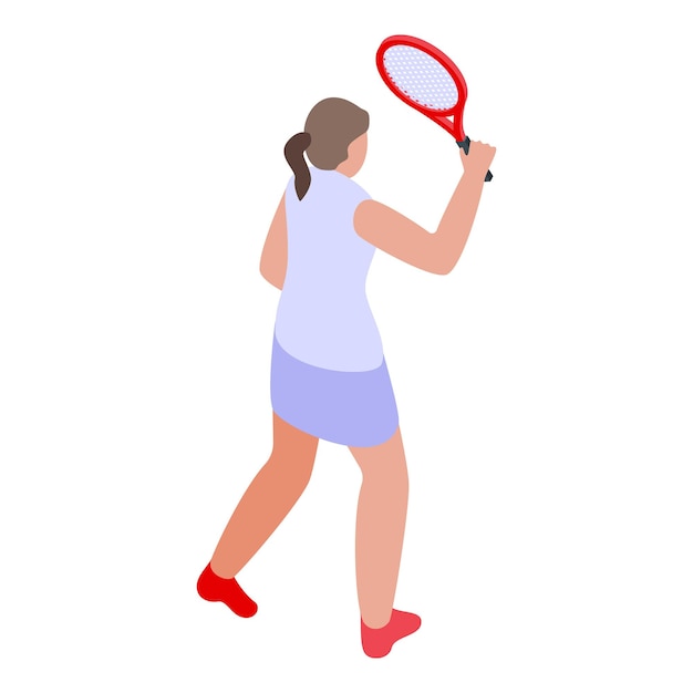 Icono de jugadora femenina vector isométrico Entrenador deportivo