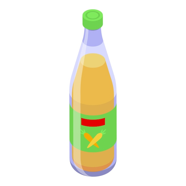 Icono de jugo de botella vector isométrico Comida de zanahoria Bebida orgánica