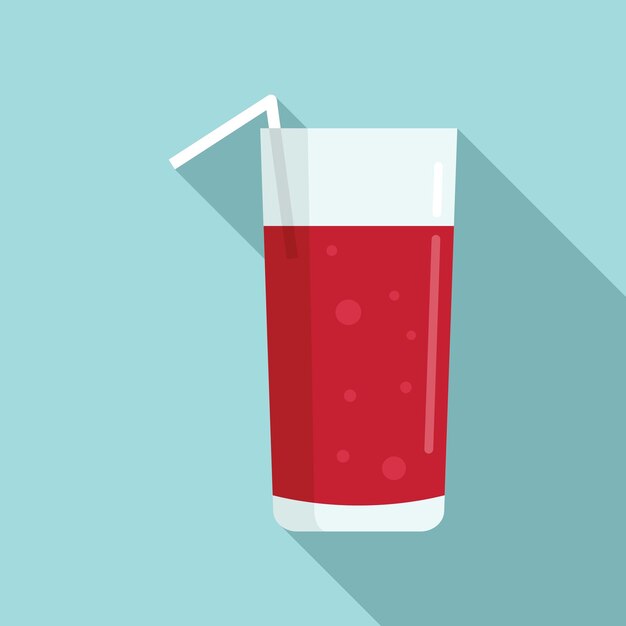 Icono de jugo fresco de cereza Ilustración plana del icono de vector de jugo fresco de cereza para diseño web