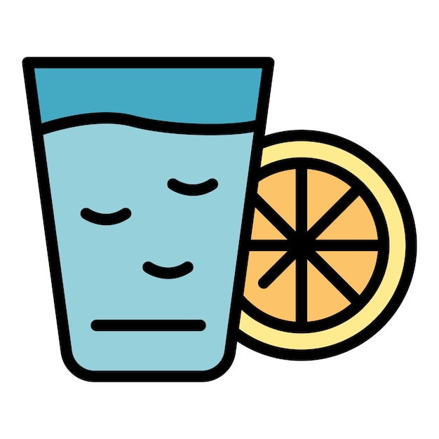 Icono de jugo fresco de la mañana Contorno Icono de vector de jugo fresco de la mañana para diseño web aislado en color plano de fondo blanco