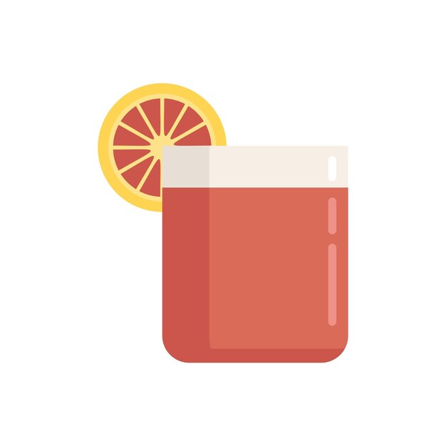 Icono de jugo fresco de pomelo Ilustración plana del icono de vector de jugo fresco de pomelo para diseño web aislado