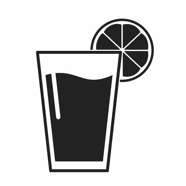 icono de jugo de limón estilo plano sobre fondo blanco