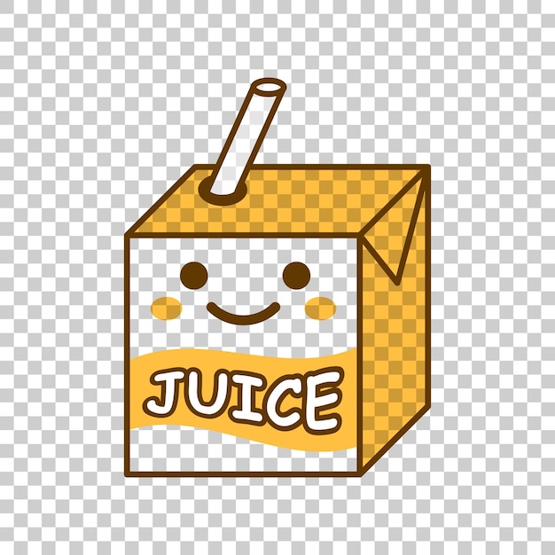 Icono de jugo lindo en estilo plano ilustración vectorial de bebida kawaii en fondo blanco aislado concepto de negocio de contenedor divertido de dibujos animados