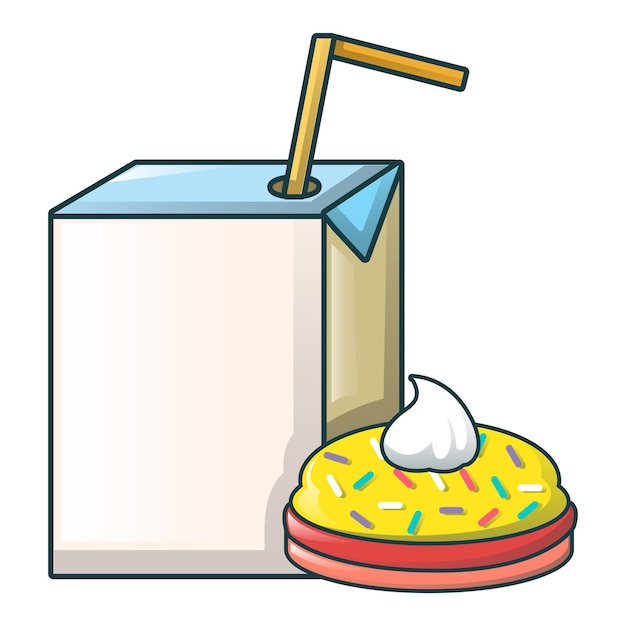 Icono de jugo y panadería Caricatura de icono de vector de jugo y panadería para diseño web aislado sobre fondo blanco