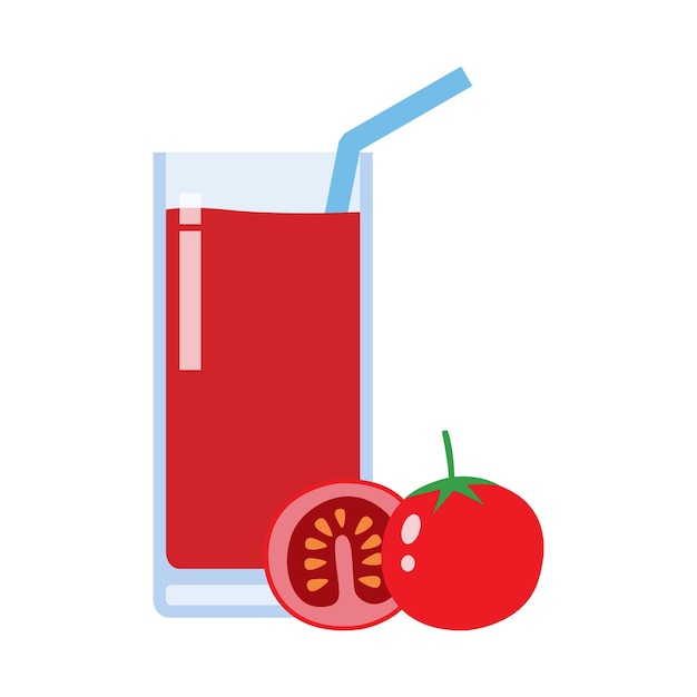 icono de jugo de tomate elemento de estilo plano aislado en la ilustración de vector de fondo blanco