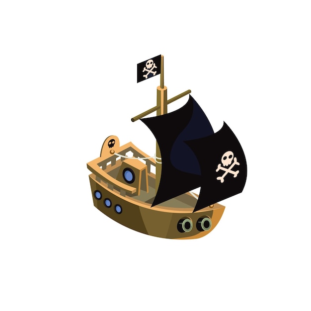Validación templar Decoración Icono de juguete de barco pirata | Vector Premium