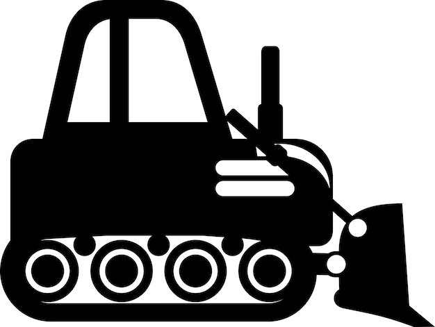 Icono de juguete bulldozer. Ilustración de juguete para niños.