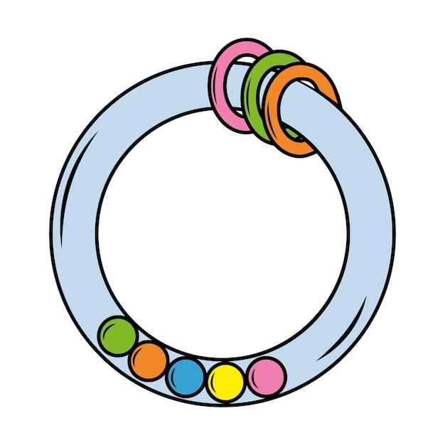 El icono de un juguete de cascabel infantil Ilustración vectorial de color aislado