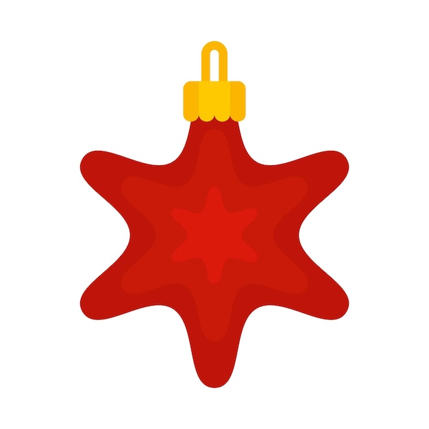 Icono de juguete de estrella roja xmas Ilustración plana del ícono vectorial de juguete roja estrella xmas para diseño web