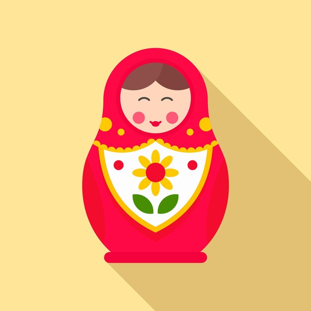 Icono de juguete de niña anidada Ilustración plana del ícono vectorial de juguete para niña anidadada para diseño web