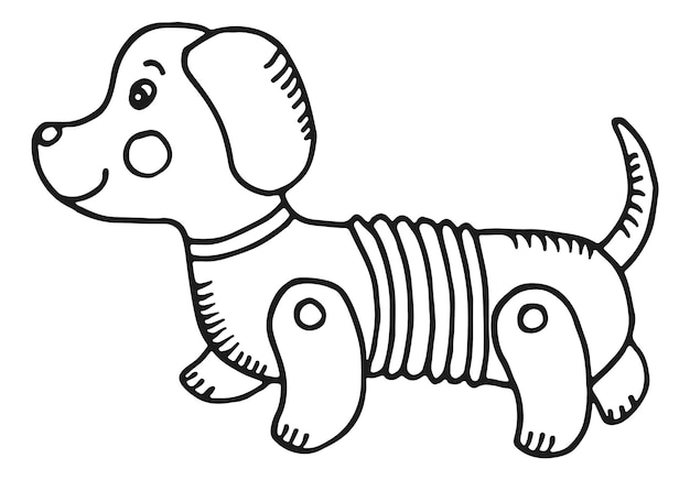 Icono de juguete de perro Dibujo de niño de animal mecánico