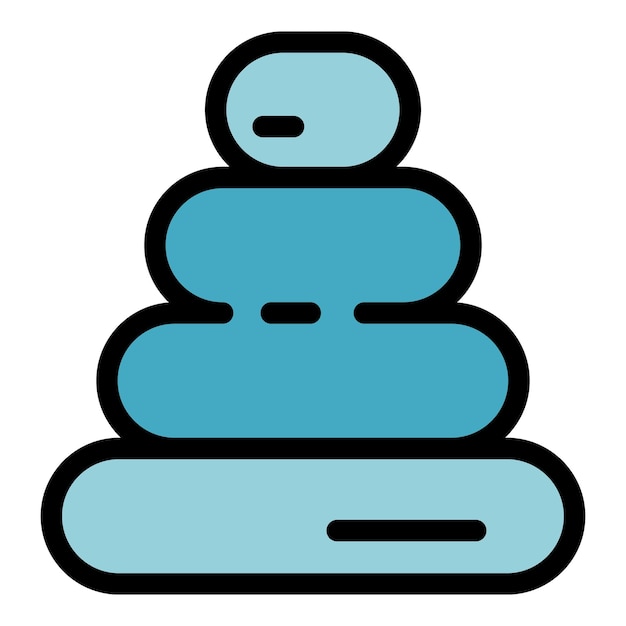 Icono de juguete piramidal Contorno de la pirámide Icono vectorial de juguete color plano aislado