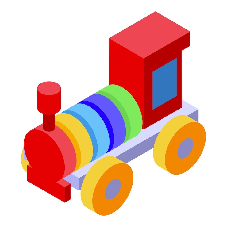 Vector icono de juguete de tren vector isométrico educación temprana clase de bebé