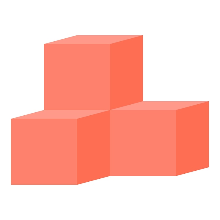 Vector icono de juguetes de cubo rojo vector de dibujos animados bloque de torre número de edificio