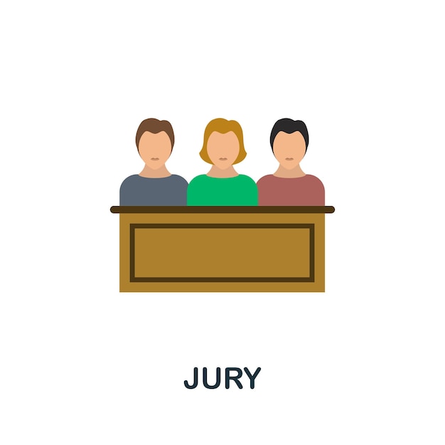 Icono de jurado Elemento de signo plano de la colección de leyes Icono de jurado creativo para plantillas de diseño web, infografías y más